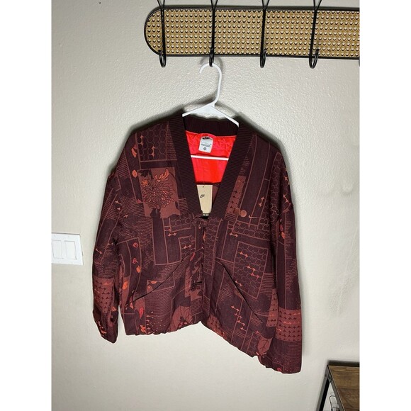 Nike Naomi Osaka Woven Jacquard Jacket Crimson Women Size S Oversized FV7795-652 - Picture 1 of 7